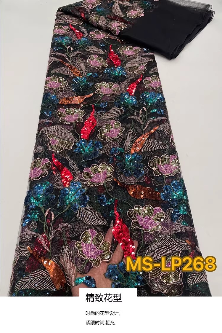 Sewing Embroidery Fabric - 1 yarda de tela de lujo