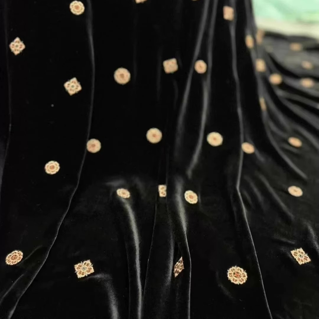 Tela de terciopelo de seda bor - Sewing Embroidery Fabric reseña y precio