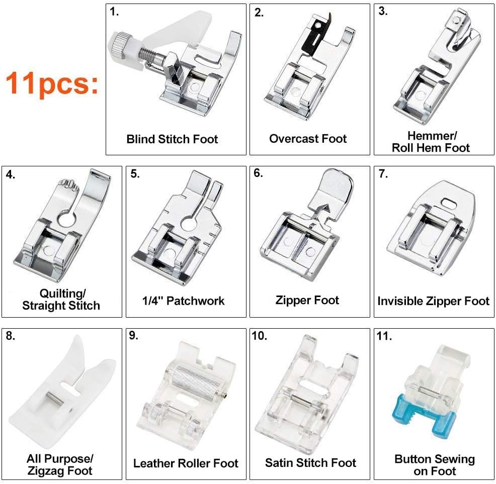 Juego de 11 prensatelas - Kit  - Rolled Hem Foot reseña y precio