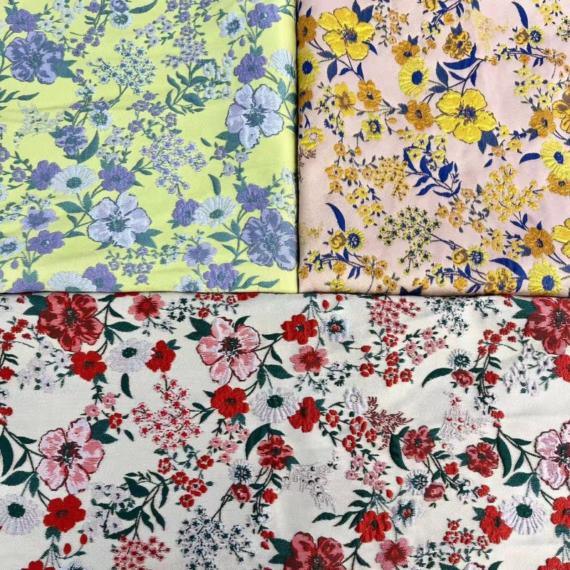 Tela Jacquard Floral Pequeña R - Vintage Sewing Textile reseña y precio