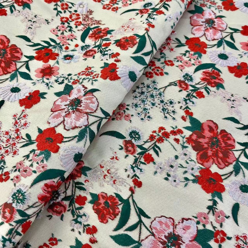Tela Jacquard Floral Pequeña R - Vintage Sewing Textile reseña y precio