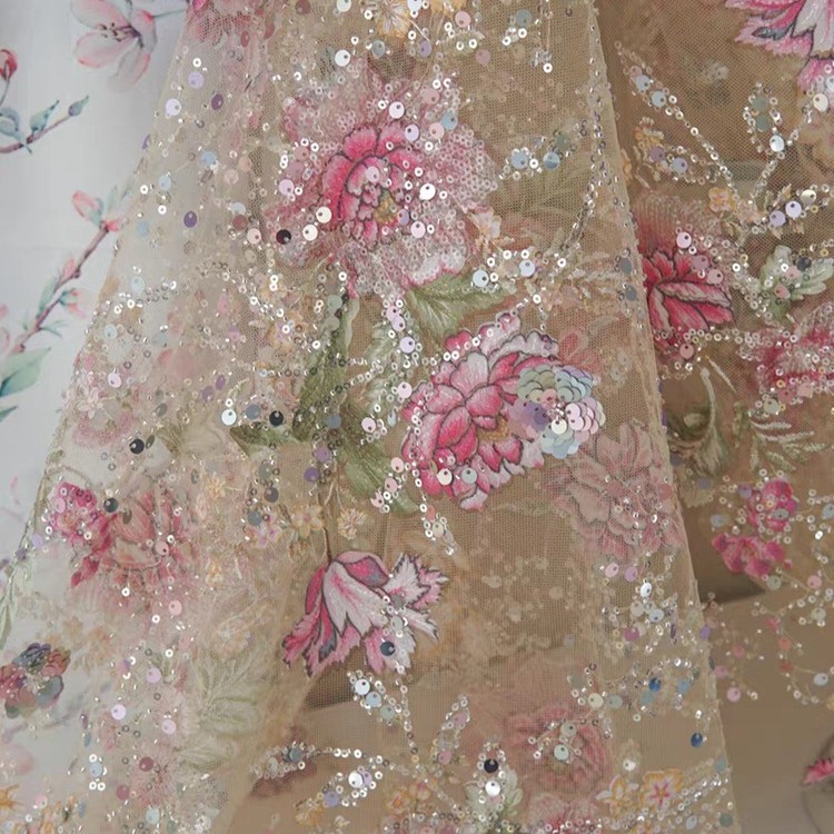 Tela de encaje de lujo con cue - Sewing Embroidery Fabric reseña y precio